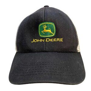 #4778 John Deere Black mesh baseball snapback cap